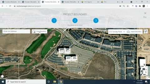 Draw project boundary